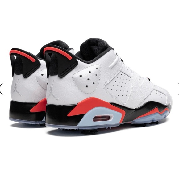 NWT Air Jordan 6 Low Golf Shoes, White Infrared, Men’s 9/Women’s 10.5 main image 7